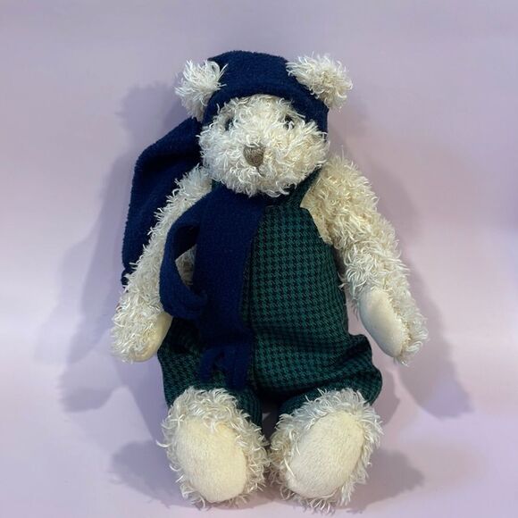 Gund Plush Fancy Pants Teddy Bear 8741 Green Plaid Excellent Used Condition 9” - Picture 1 of 8